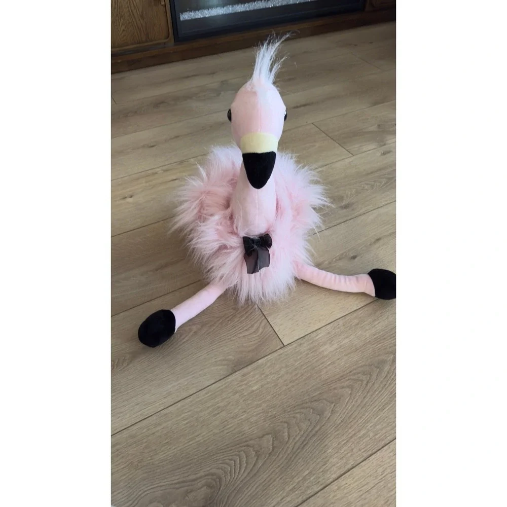 Plush pink big flamingo toy